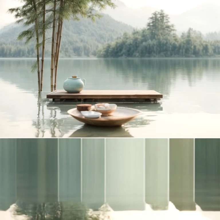 Person practicing meditation in a bright studio